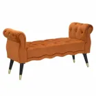 Modern Design Rectangular Bench in Wood and Fabric - Theodore Viadurini