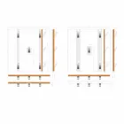 Teak Wall Panel with 5 White Corian Design Hangers - Appiccio Viadurini