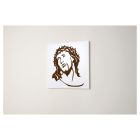 White Panel Depicting the Face of Christ Made in Italy - Akari Viadurini