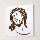 White Panel Depicting the Face of Christ Made in Italy - Akari Viadurini