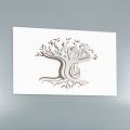 Laser Engraved White Panel with Tree and Family Made in Italy - Helga