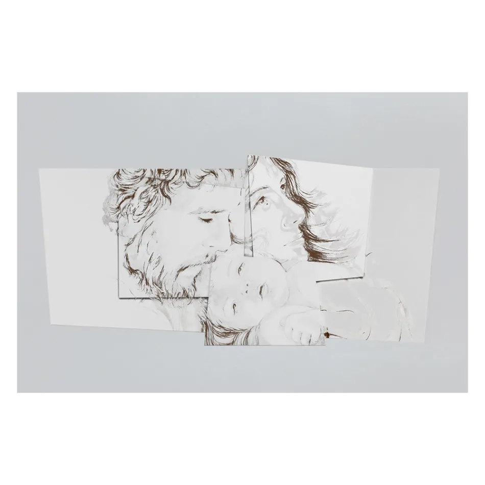 Panel with the Bethlehem Family Made in Laser Made in Italy - Paola Viadurini