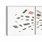 Decorative Wall Panel in Canvas with Wood Inserts Made in Italy - Beatris Viadurini