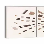 Decorative Wall Panel in Canvas with Wood Inserts Made in Italy - Beatris Viadurini