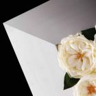 Decorative Wall Panel in Metal and White Roses Made in Italy - Rosina Viadurini