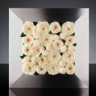 Decorative Wall Panel in Metal and White Roses Made in Italy - Rosina Viadurini
