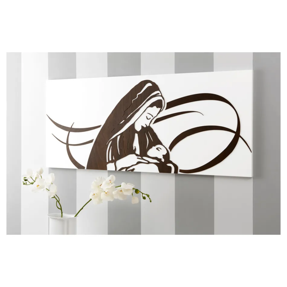 Panel Made with Laser Engraving that Depicts the Mother Made in Italy - Chiyo Viadurini