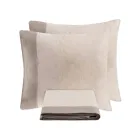 Duvet Cover Set in 90% Cotton and 10% Linen with 2 Pillow Cases Made in Italy - Nestle Viadurini
