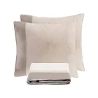 Duvet Cover Set in 90% Cotton and 10% Linen with 2 Pillow Cases Made in Italy - Nestle Viadurini