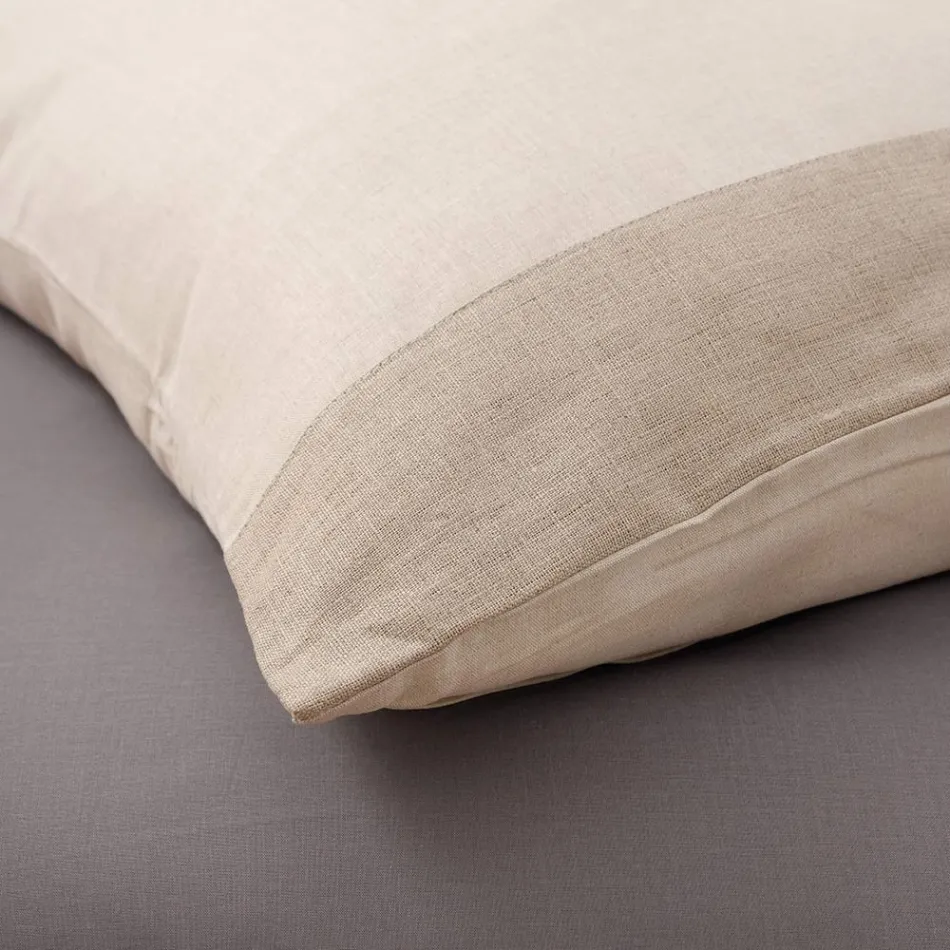 Double Duvet Cover Set in 90% Cotton and 10% Linen Made in Italy - Nestle Viadurini