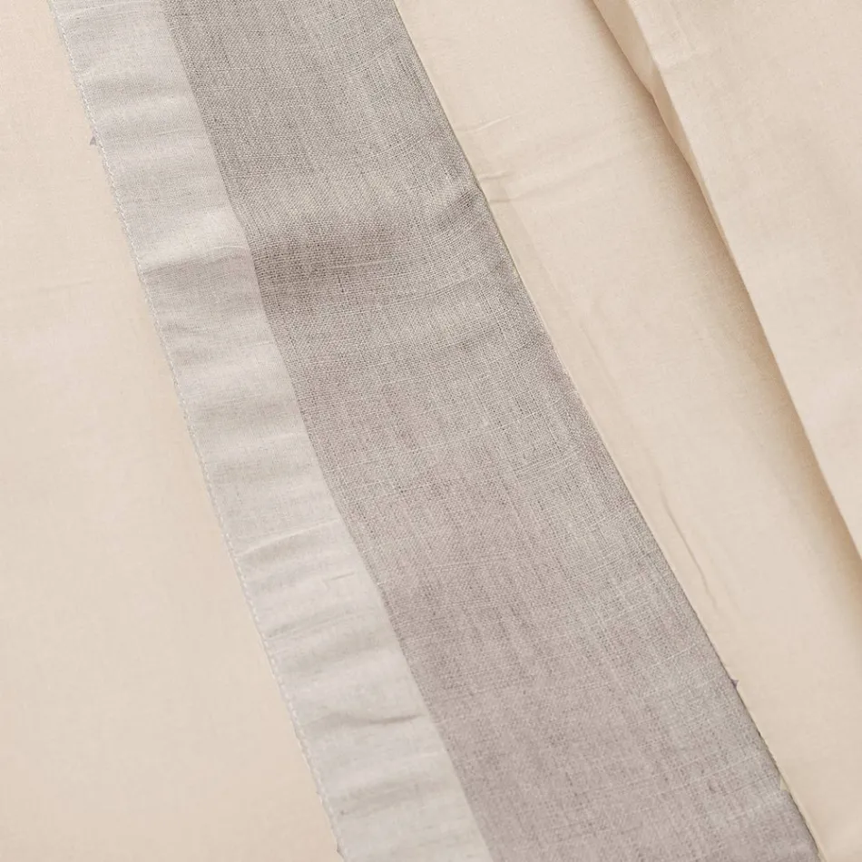 Double Duvet Cover Set in 90% Cotton and 10% Linen Made in Italy - Nestle Viadurini