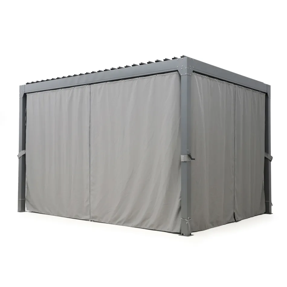 Pegola 3x4 mt in Anthracite Painted Aluminum with Crank - Levante Viadurini