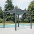Pergola 3x4 mt in Anthracite Painted Aluminum with Crank - Levante