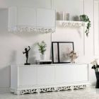 Design wooden wall unit with 2 Ray doors, made in Italy Viadurini