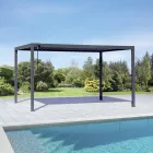 Anthracite Aluminum Pergola with Adjustable Roof - Vitta Viadurini
