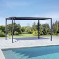 Anthracite Aluminum Pergola with Adjustable Roof - Vitta