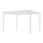 White Aluminum Pergola with Adjustable Roof - Vitta Viadurini