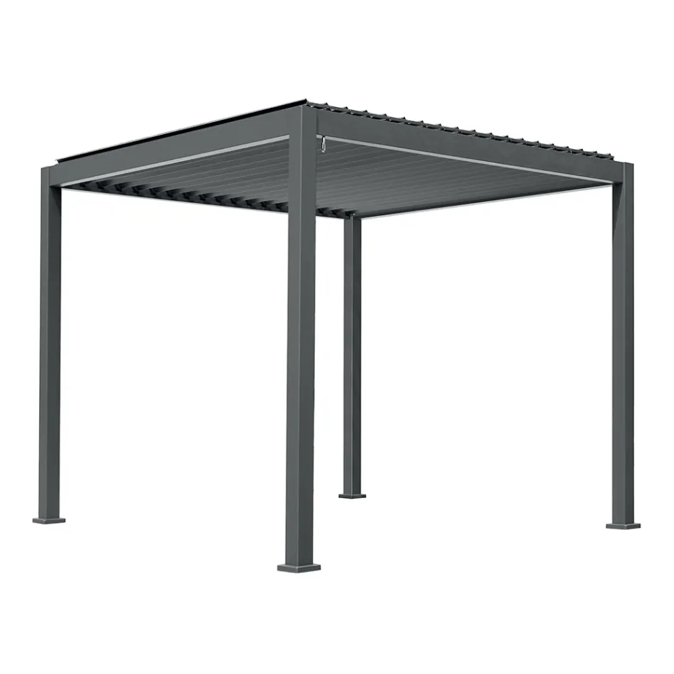 Aluminum Pergola with Adjustable Roof by Crank - Eolo Viadurini