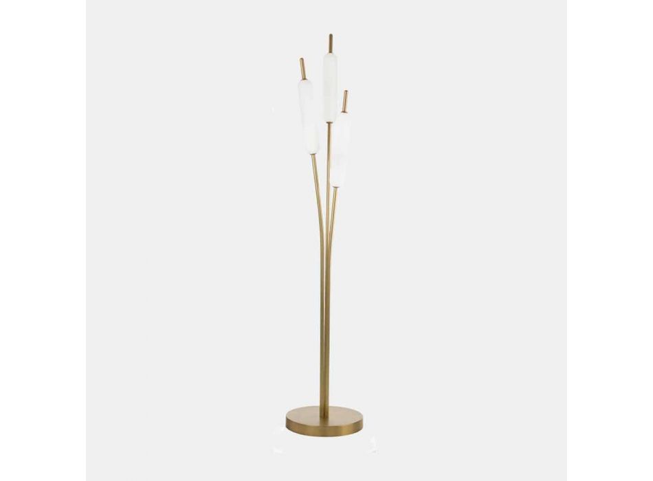 3 Lights Floor Lamp in Brass and Glass Modern Elegant Design - Typha by Il Fanale Viadurini