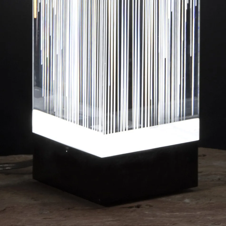 Led Floor Lamp in Satin Acrylic Crystal Triptych Design - Crystol Viadurini