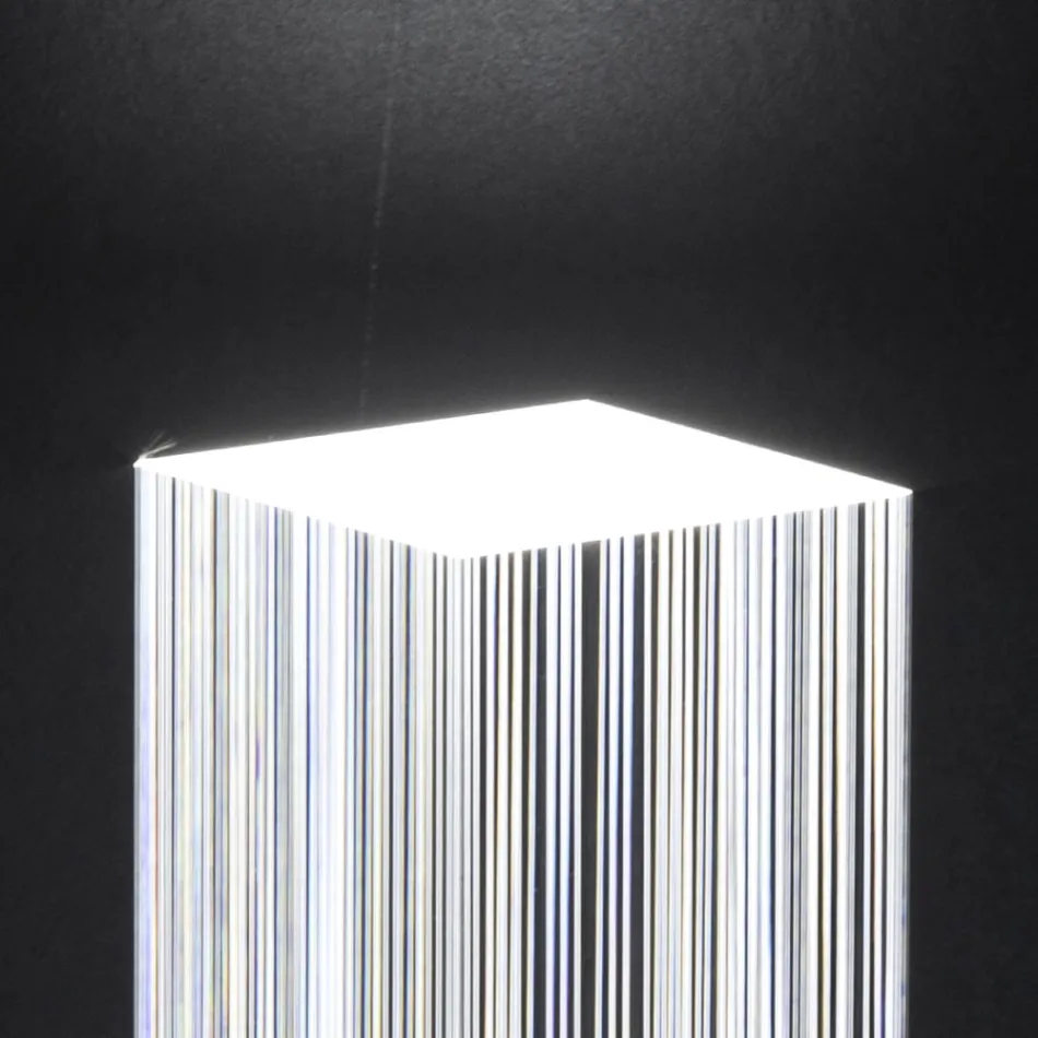 Led Floor Lamp in Satin Acrylic Crystal Triptych Design - Crystol Viadurini