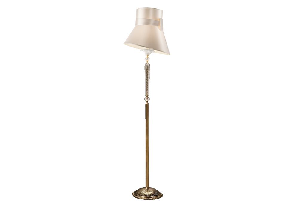 Classic Floor Lamp with Blown Glass Lampshade Floral Decorations - Bluminda Viadurini