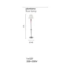 Classic Handmade Italian Glass and Metal Floor Lamp with Lampshade - Oliver Viadurini