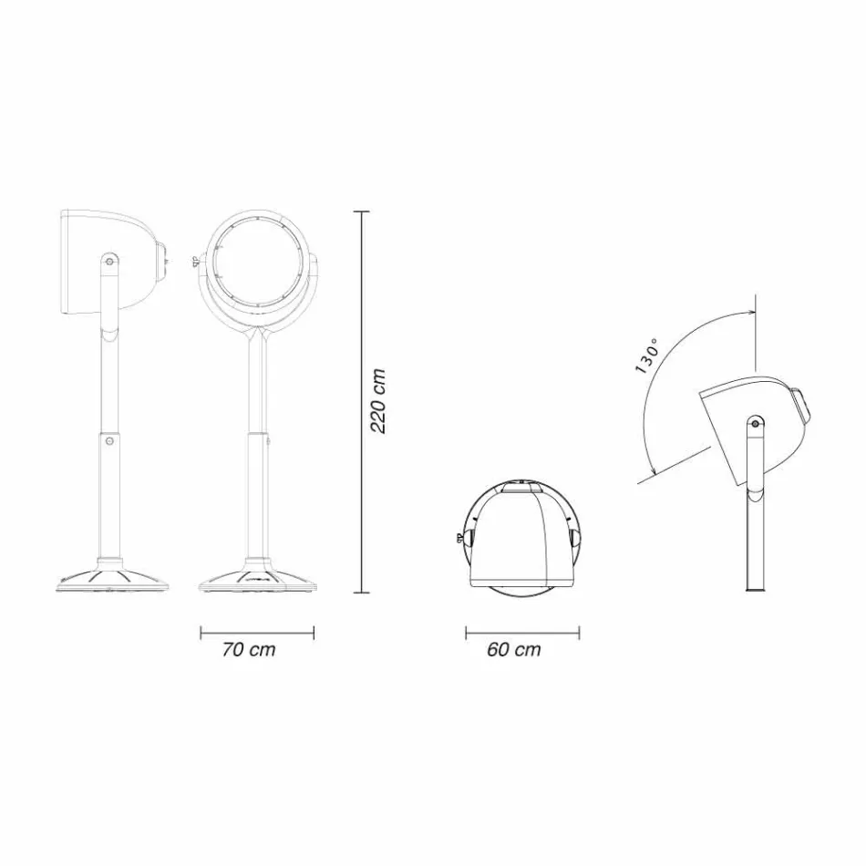 Poleasy Design Outdoor Floor Lamp, 2 Colors - Hollywood by Myyour Viadurini