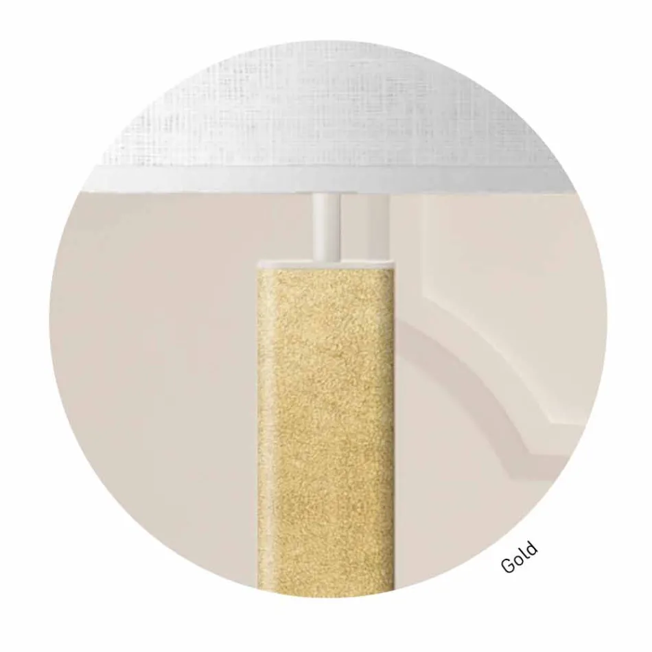 Modern Design Floor Lamp in Metal with Fabric Lampshade Made in Italy - Jump Viadurini