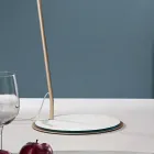 Metal Floor Lamp with Pvc Shade Covered in Fabric - Adriana Viadurini