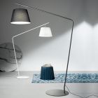 Metal Floor Lamp with Pvc Shade Covered in Fabric - Adriana Viadurini
