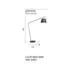 Metal Floor Lamp with Pvc Shade Covered in Fabric - Adriana Viadurini