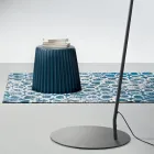 Metal Floor Lamp with Pvc Shade Covered in Fabric - Adriana Viadurini