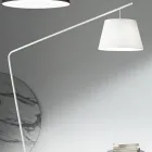 Metal Floor Lamp with Pvc Shade Covered in Fabric - Adriana Viadurini