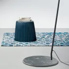 Metal Floor Lamp with Pvc Shade Covered in Fabric - Adriana Viadurini