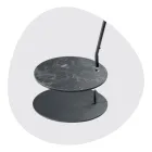 Metal Floor Lamp with Pvc Shade Covered in Fabric - Adriana Viadurini