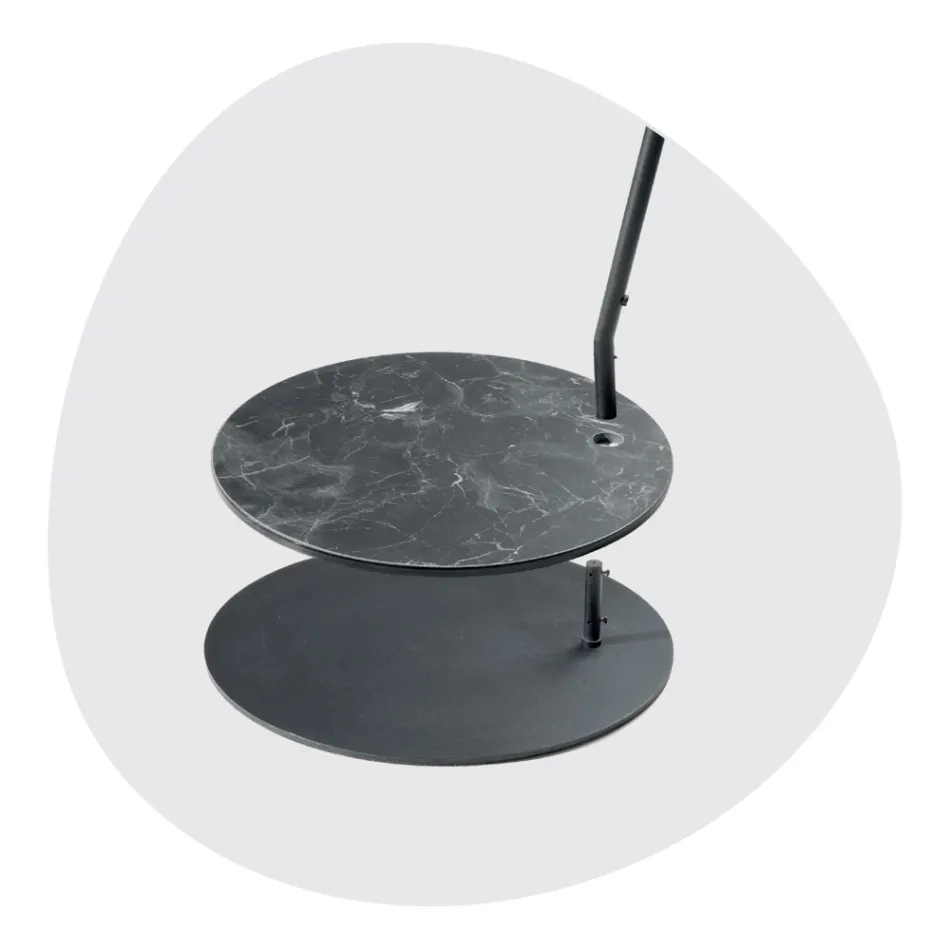 Metal Floor Lamp with Pvc Shade Covered in Fabric - Adriana Viadurini