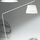 Metal Floor Lamp with Pvc Shade Covered in Fabric - Adriana Viadurini