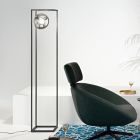 Modern Powder Coated Metal and Blown Glass Floor Lamp - Zenio Viadurini