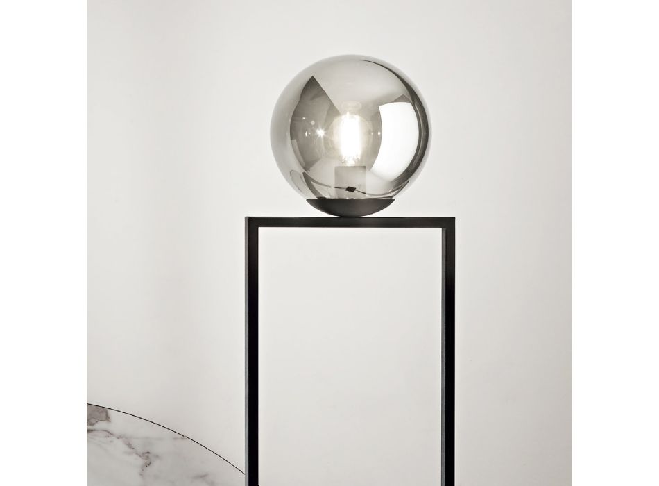 Painted Metal Floor Lamp with Blown Glass Diffuser - Salamanca Viadurini