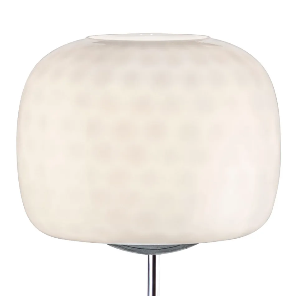 Glass Floor Lamp with Two Finishes and a Metal Frame Made in Italy - Brera Viadurini