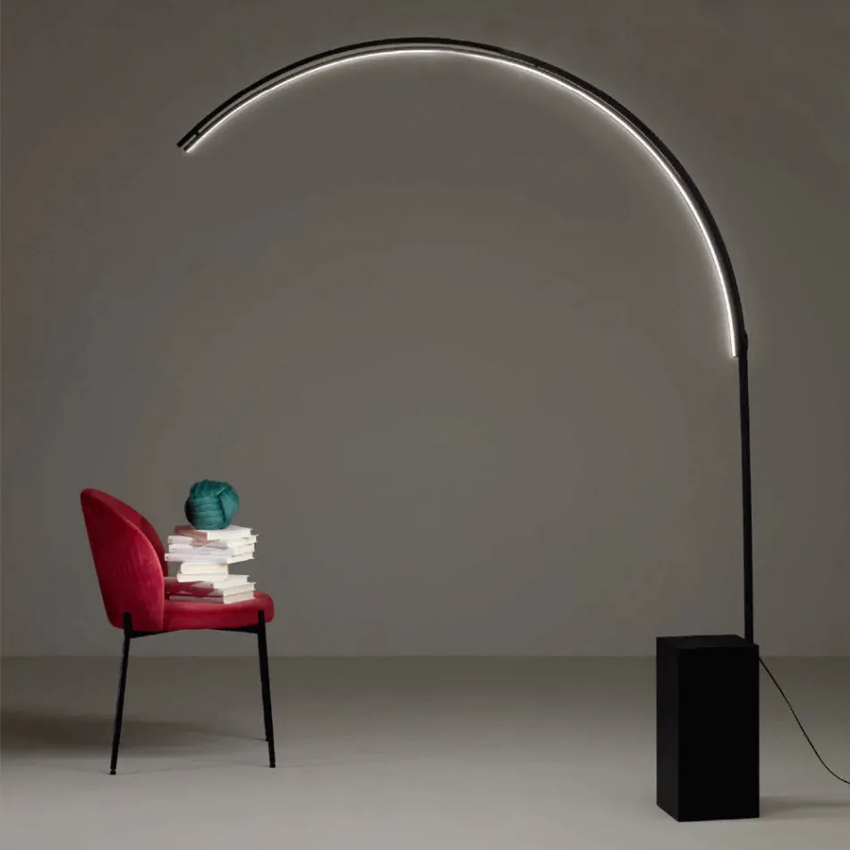 Modern Floor Lamp with Dimmable LED Light in Painted Metal - Picea Viadurini