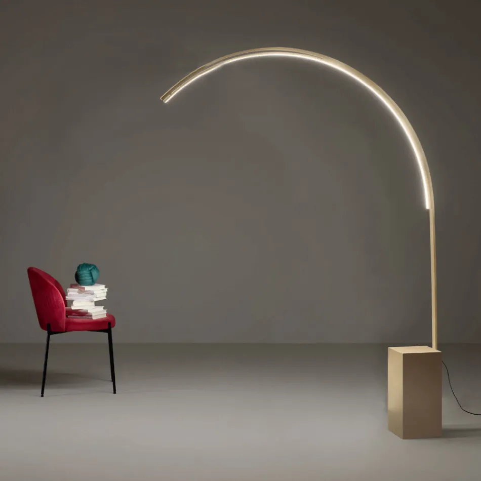Modern Floor Lamp with Dimmable LED Light in Painted Metal - Picea Viadurini