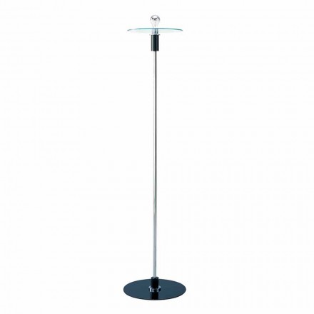 Modern floor lamp with chromed structure and glass plate Made in Italy - Saturno Viadurini