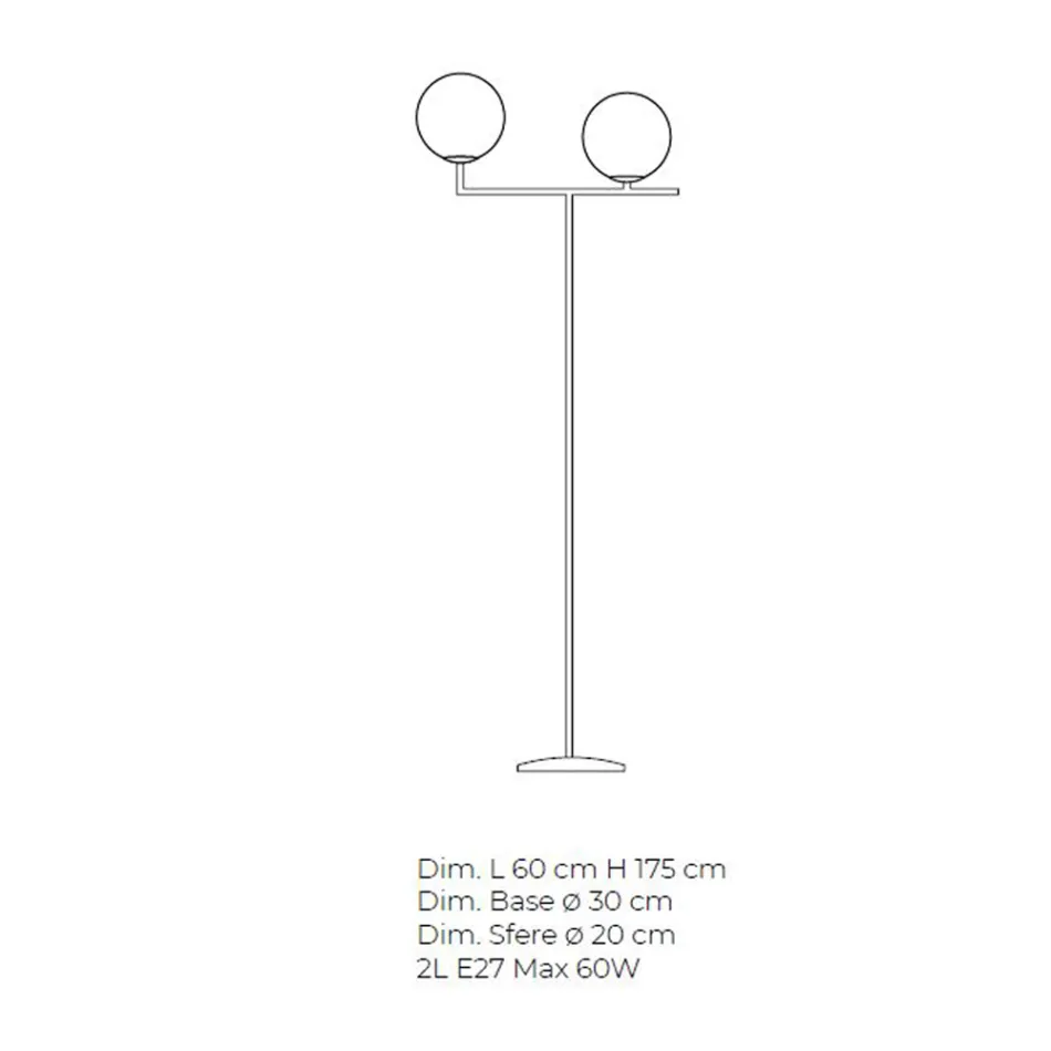 Modern Floor Lamp in Hand-Blown Cased Venetian Glass - Snow Viadurini