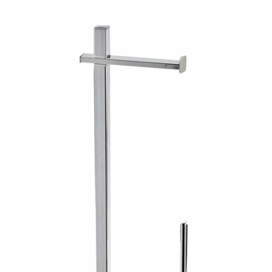 Modern Design Iron Stand for Toilet Brush and Roll Made in Italy - Cali Viadurini