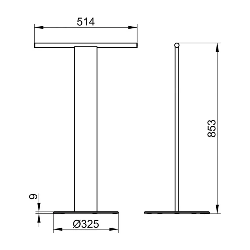 Standing Towel Holder for Washbasin in White or Black Aluminum - Alcade Viadurini