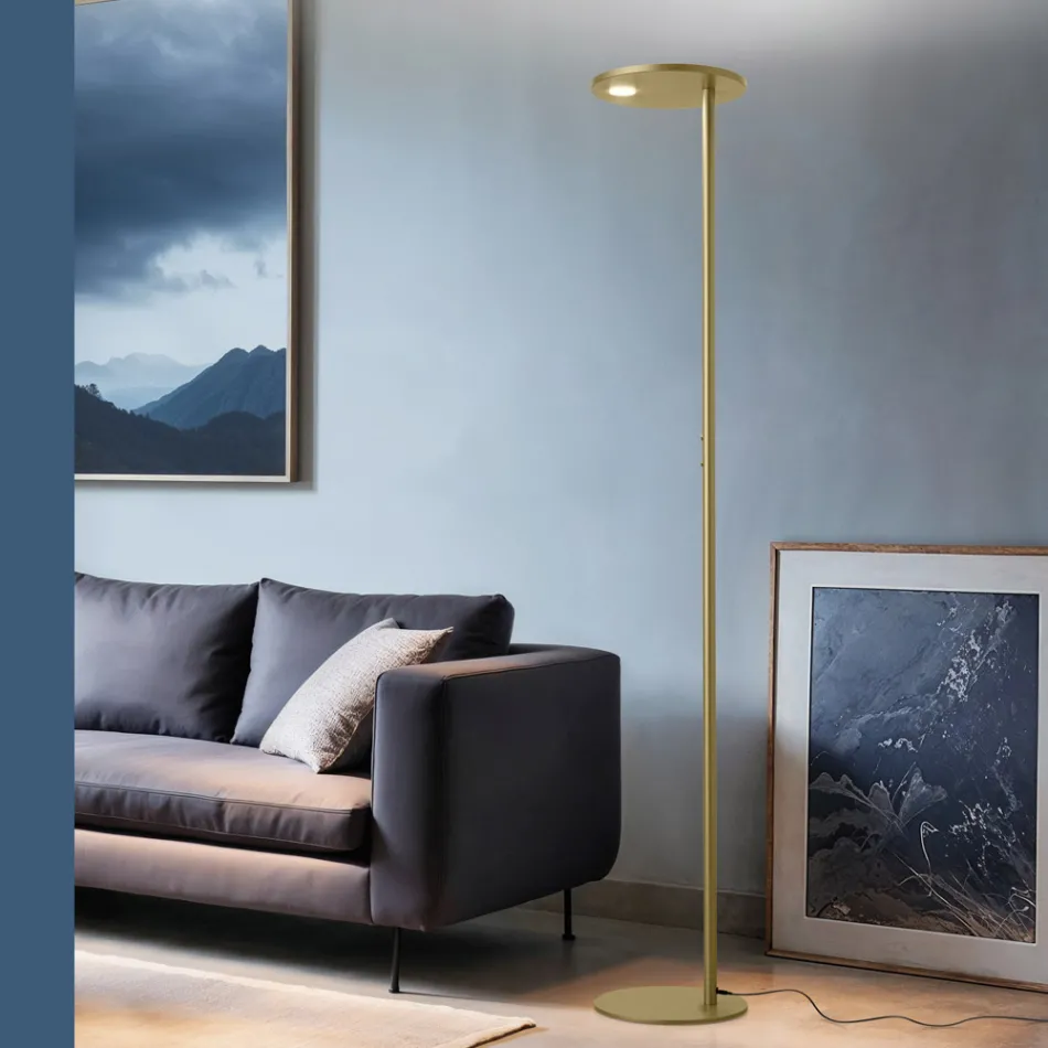 Floor Lamp Made of Metal with Various Finishes Made in Italy - Lumi Viadurini