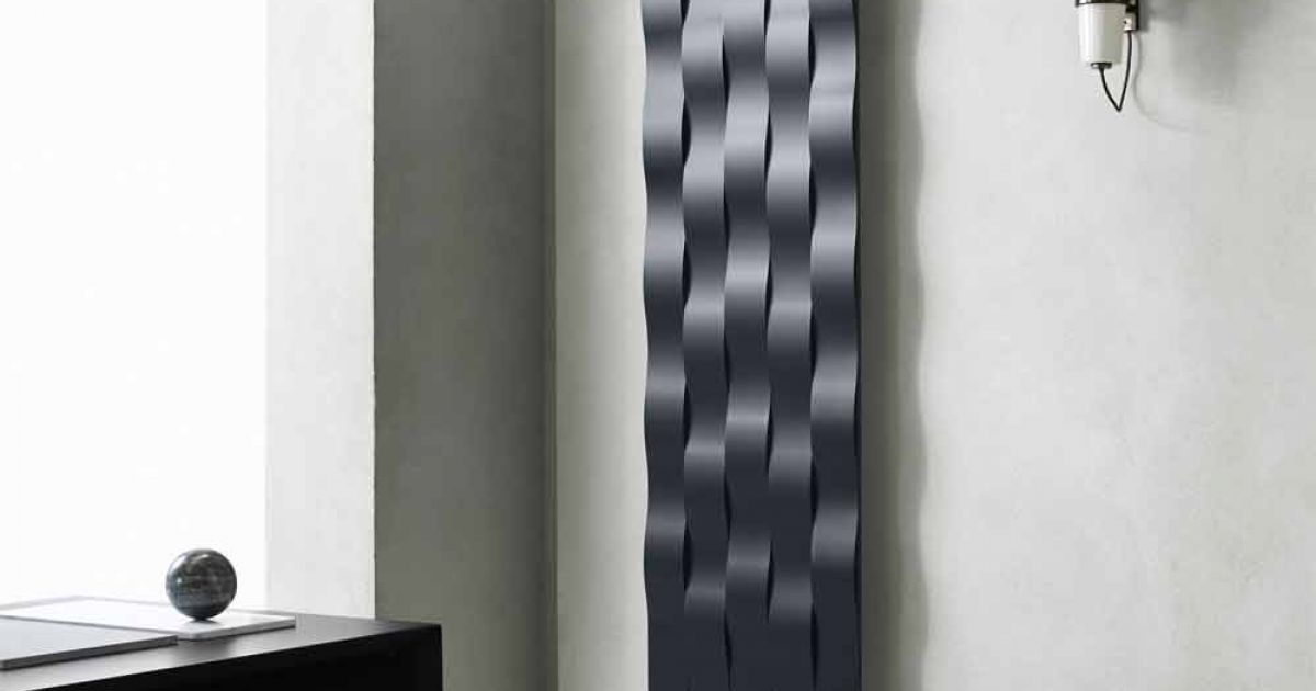 Vertical Design Electric Radiator on the Wall in Steel