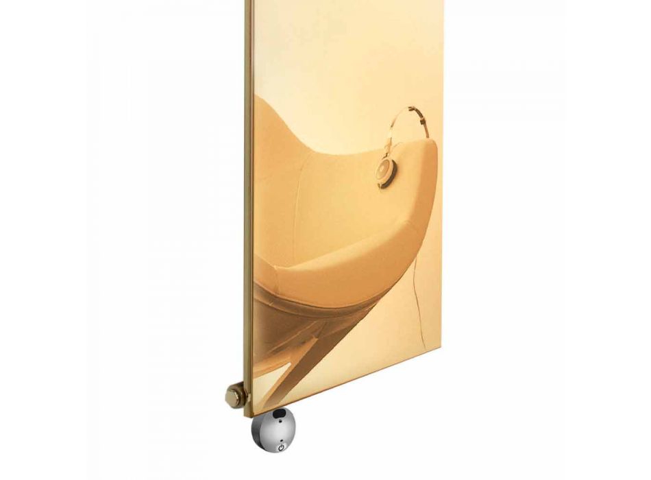 Vertical Electric Radiant Plate in Gold Modern Design up to 1000 W - Ice Viadurini